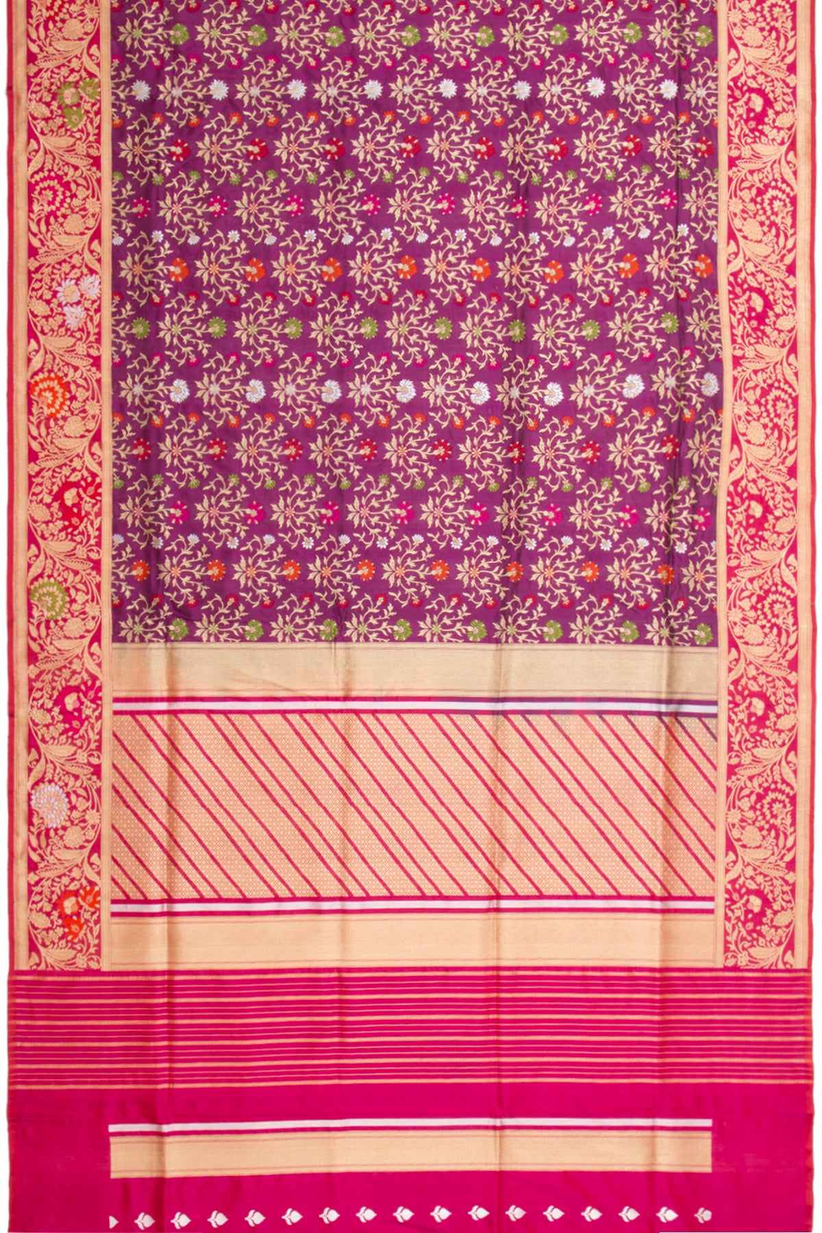 Banarasi Silk Brocade Purple Saree