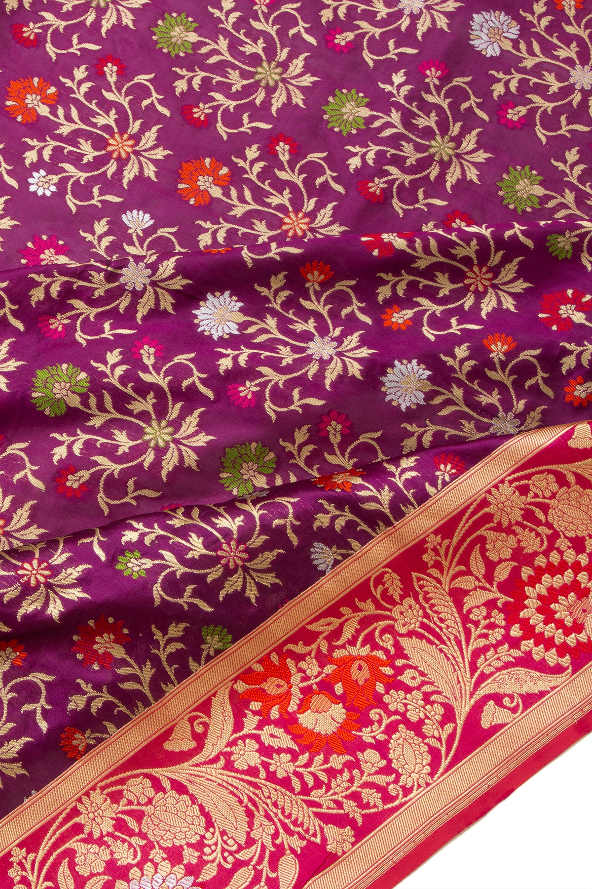 Banarasi Silk Brocade Purple Saree