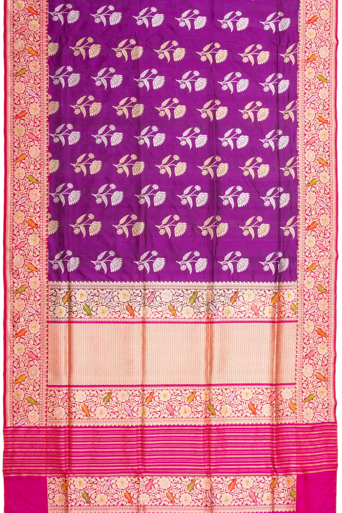 Banarasi Silk Butta Violet Saree