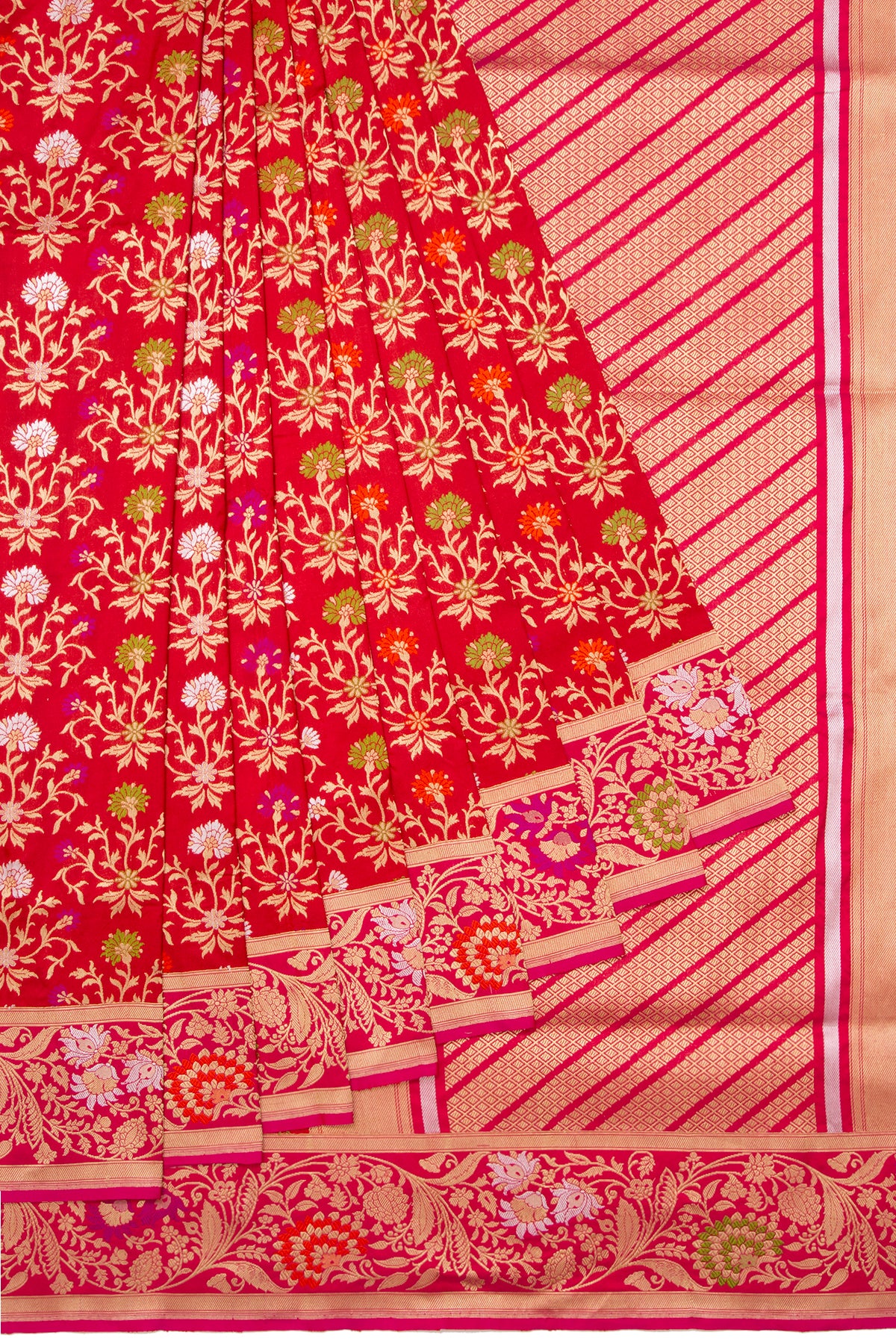 Banarasi Silk Brocade Red Saree