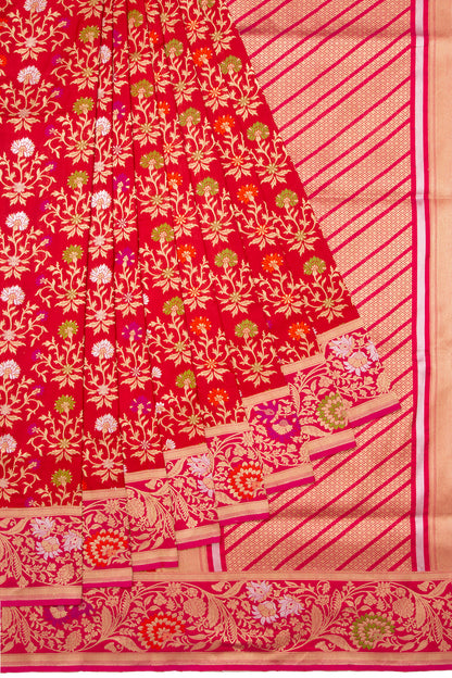 Banarasi Silk Brocade Red Saree