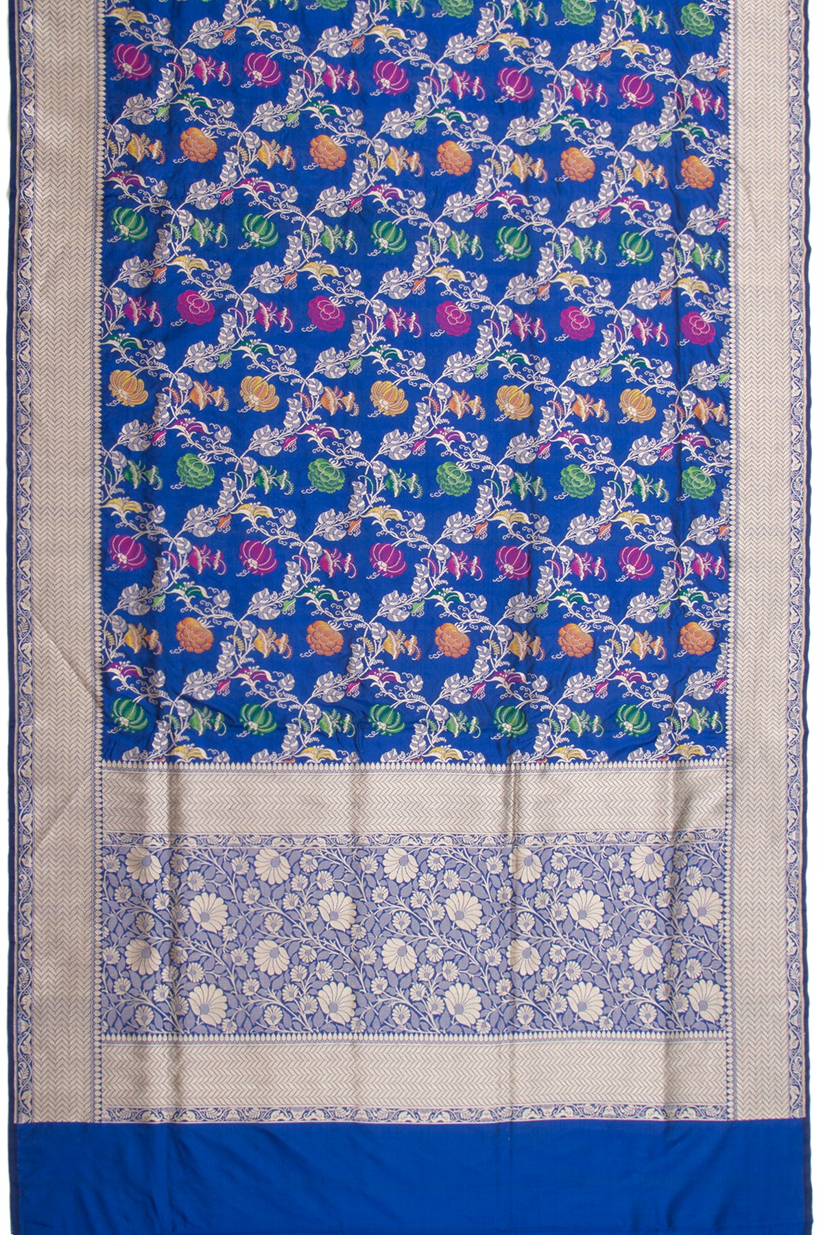 Thread Banarasi Silk Jaal Royal Blue Saree