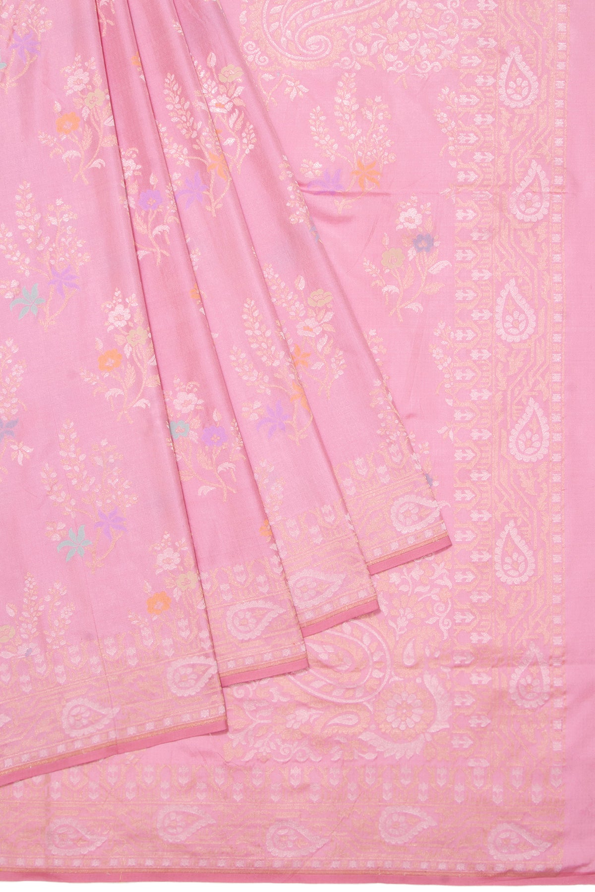 Banarasi Silk Jaal Butta Baby Pink Saree