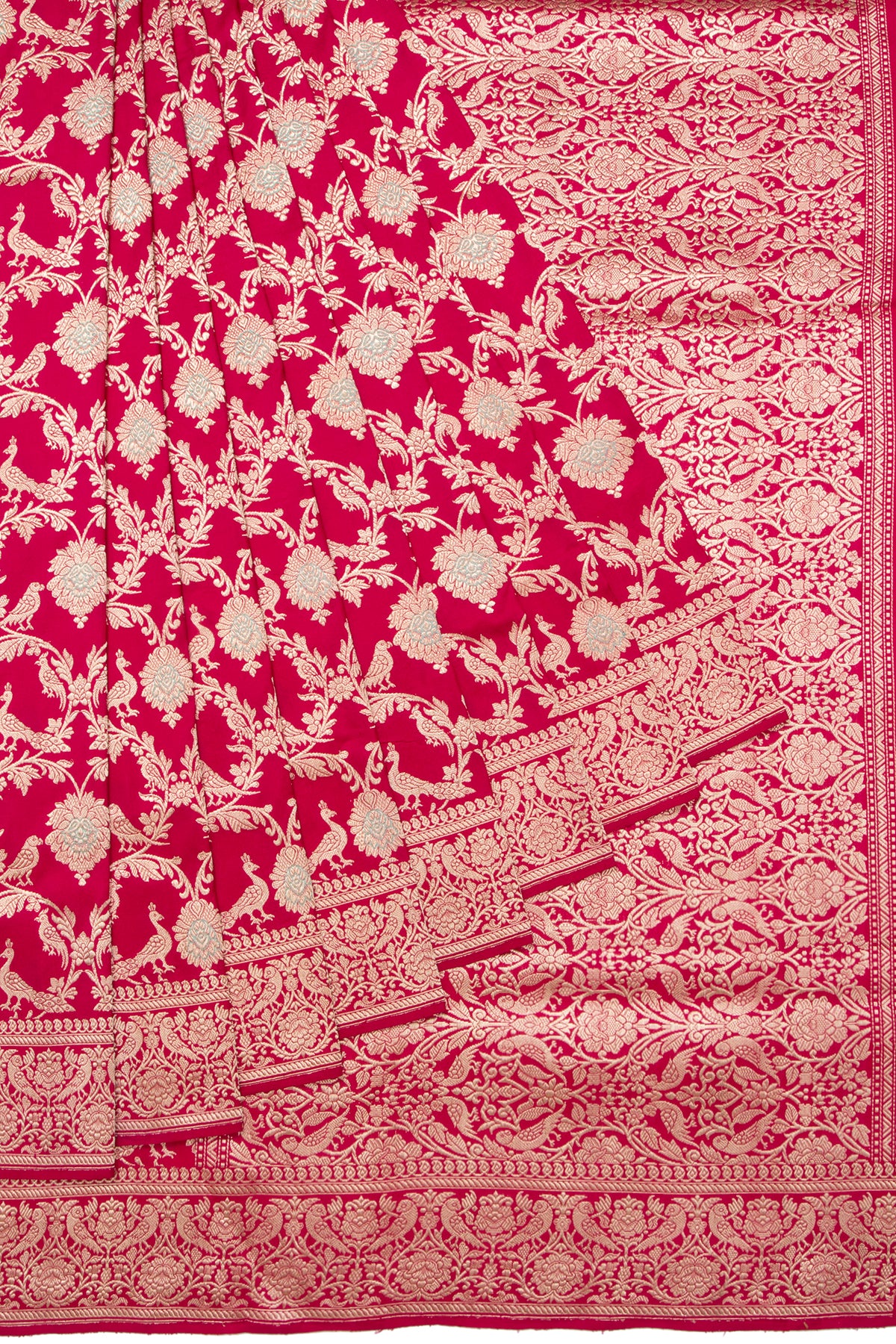 Banarasi Silk Kadwa Jaal Pink Saree