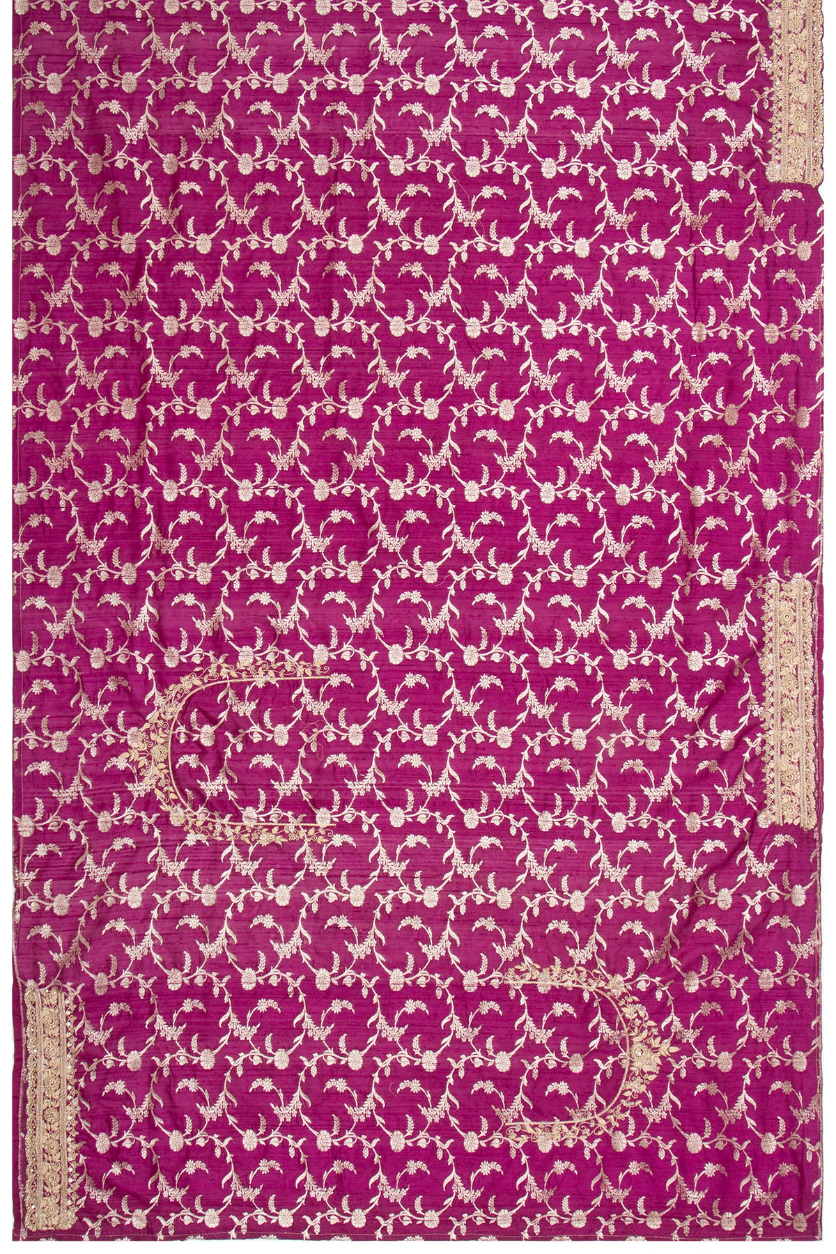 Banarasi Tussar Jaal Purple Saree With Zardosi Border