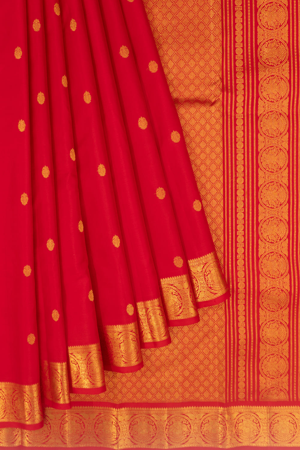 Kanchipuram Silk Butta Red Saree