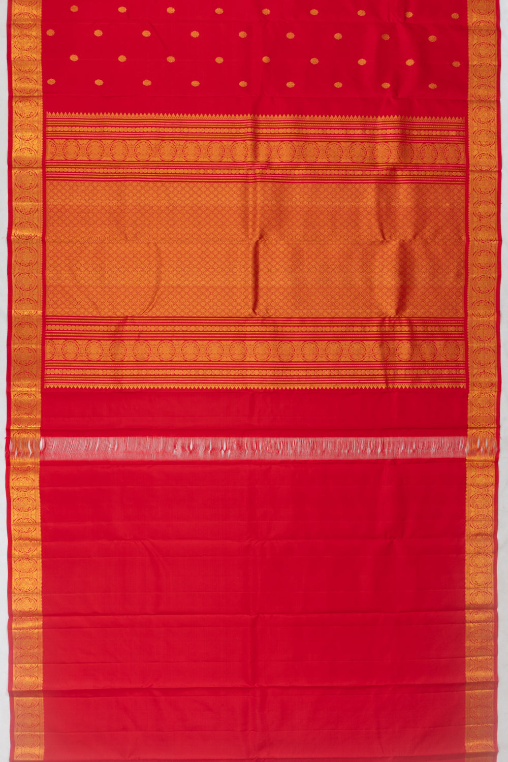 Kanchipuram Silk Butta Red Saree