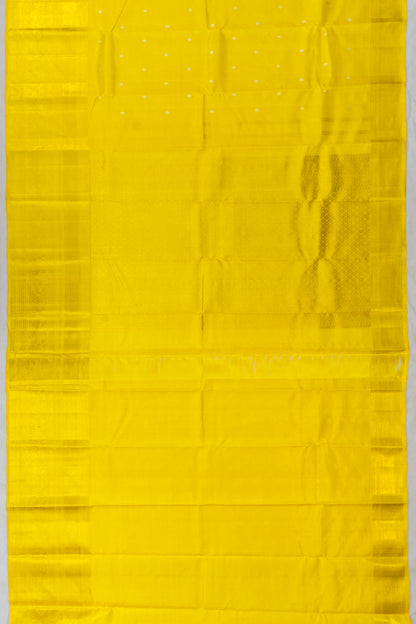 Kanchipuram Silk Tissue Butta Lemon Yellow Saree