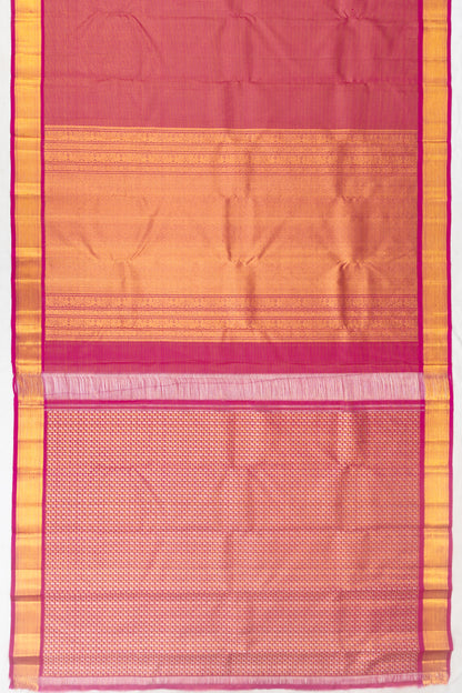 Classic Kanchipuram Silk Kattam Checks Pink Saree