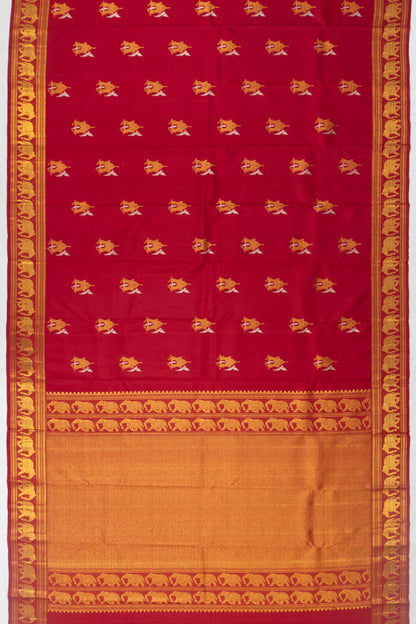 Kanchipuram Silk Butta Red Saree