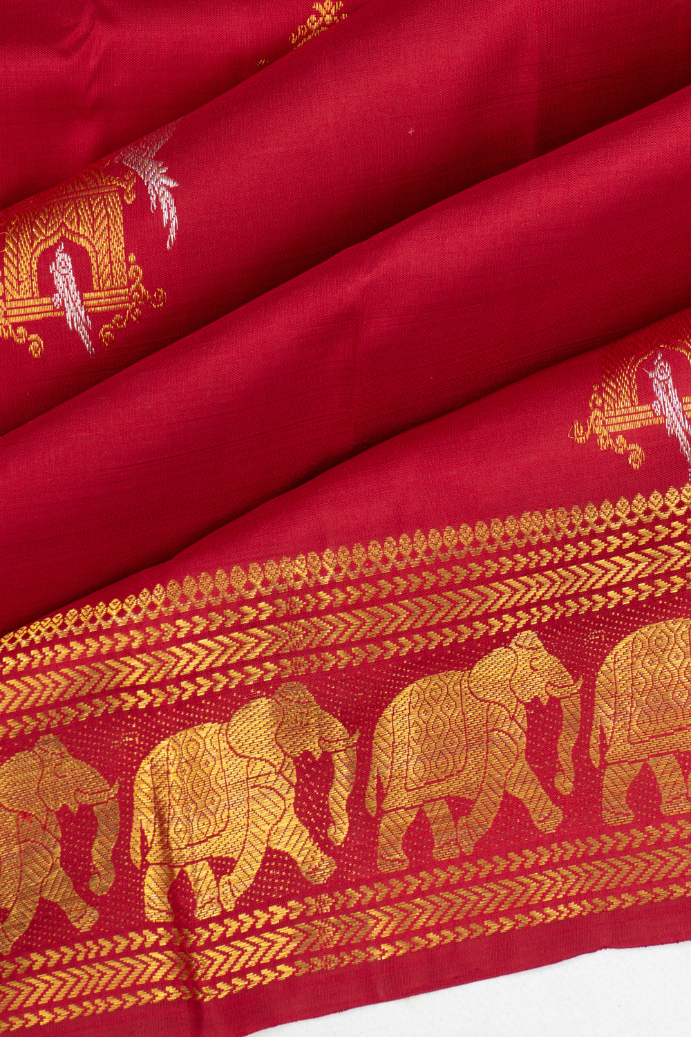 Kanchipuram Silk Butta Red Saree