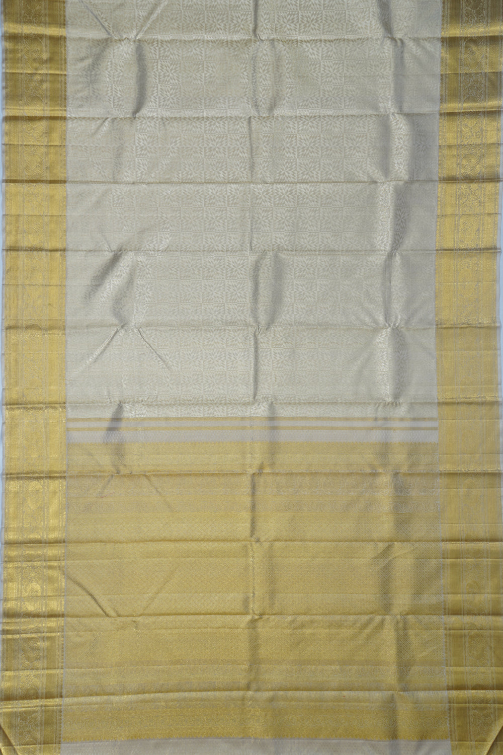 Kanchipuram Silk Tissue Brocade Silver Saree