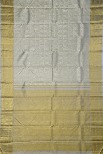 Kanchipuram Silk Tissue Brocade Silver Saree