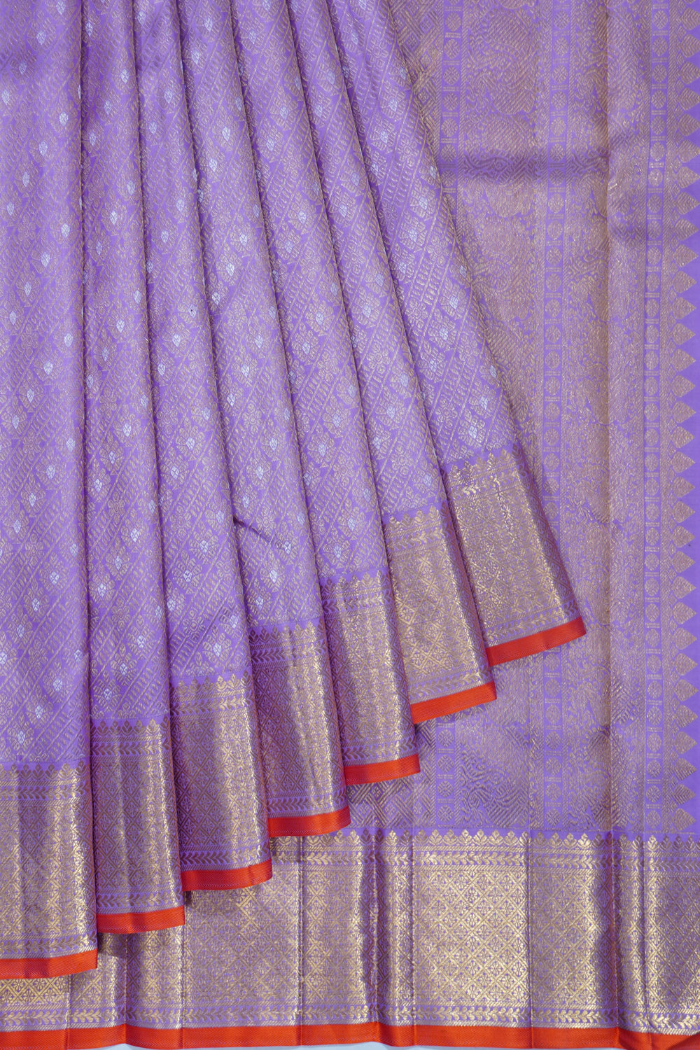 Kanchipuram Silk Brocade Lavender Saree