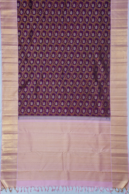 Kanchipuram Silk Brocade Purple Saree