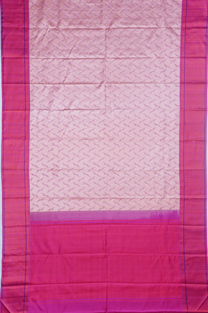 Kanchipuram Silk Jacquard Peach Saree