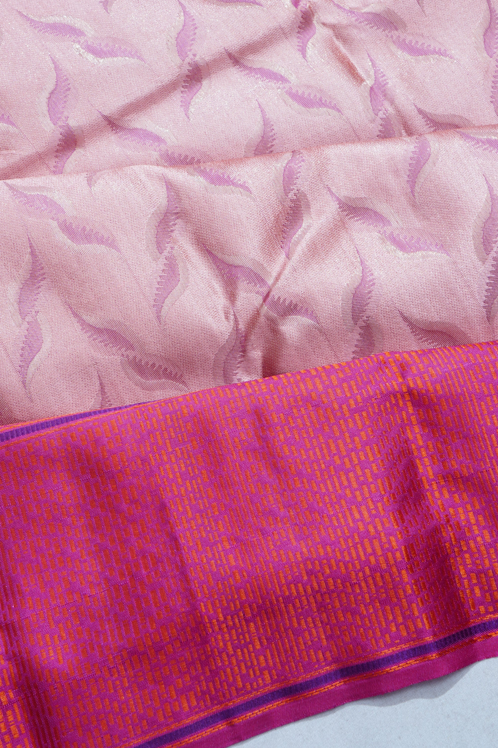 Kanchipuram Silk Jacquard Peach Saree