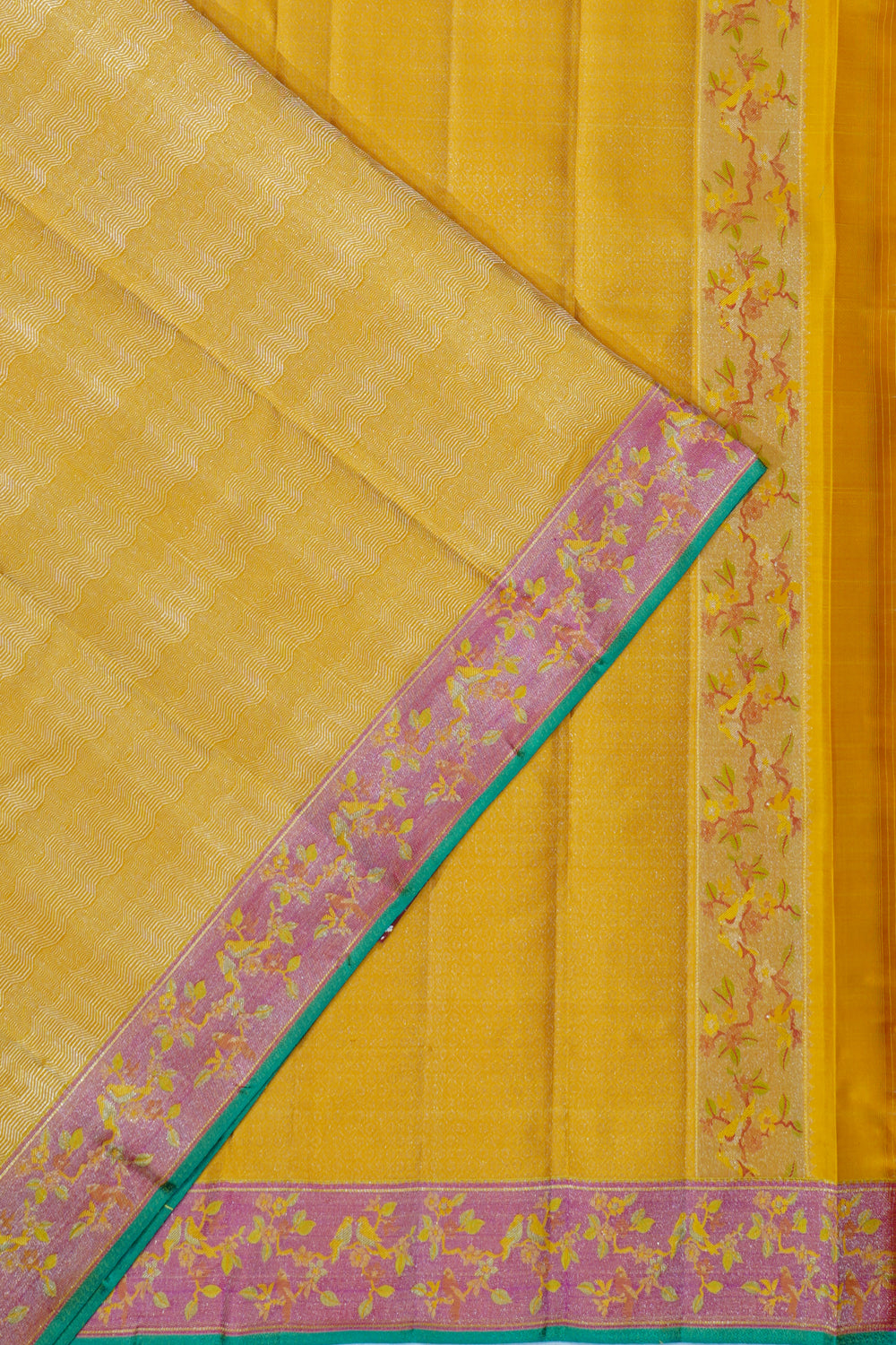 Kanchipuram Silk Tissue Brocade Gold Saree