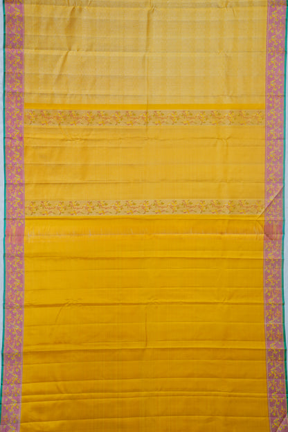 Kanchipuram Silk Tissue Brocade Gold Saree