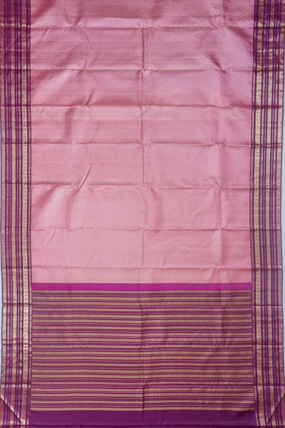 Kanchipuram Silk Jacquard Baby Pink Saree