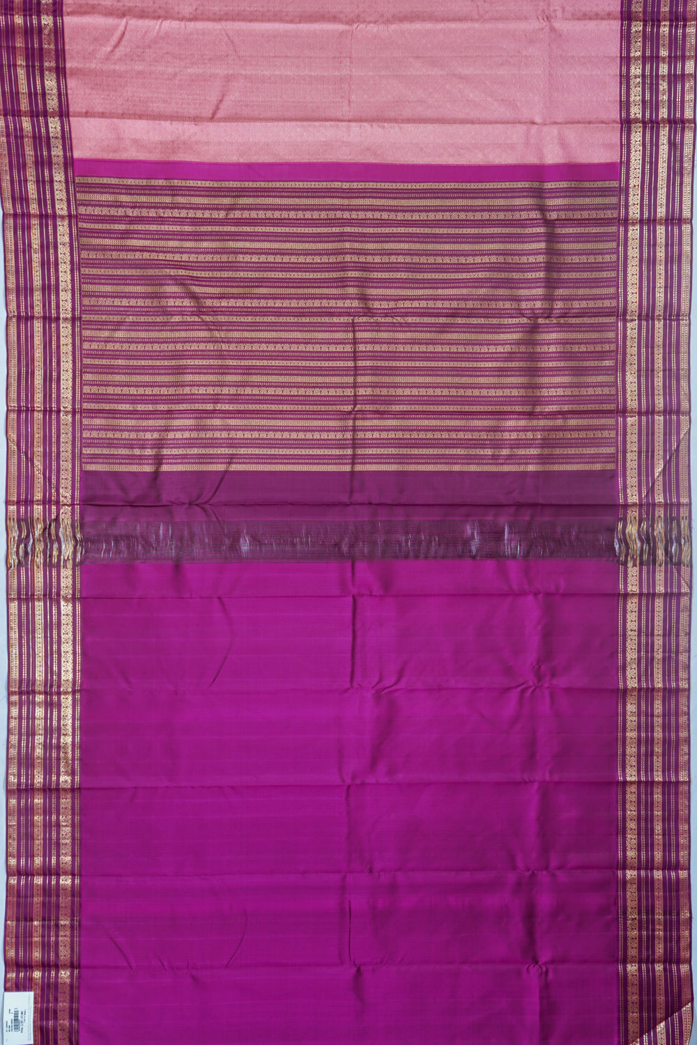 Kanchipuram Silk Jacquard Baby Pink Saree