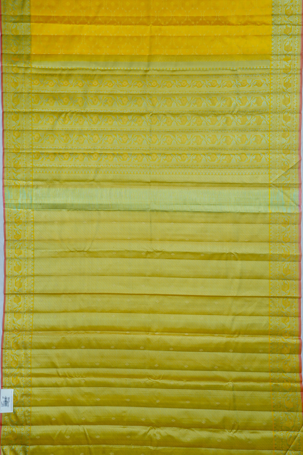 Kanchipuram Silk Jaal Yellow Saree