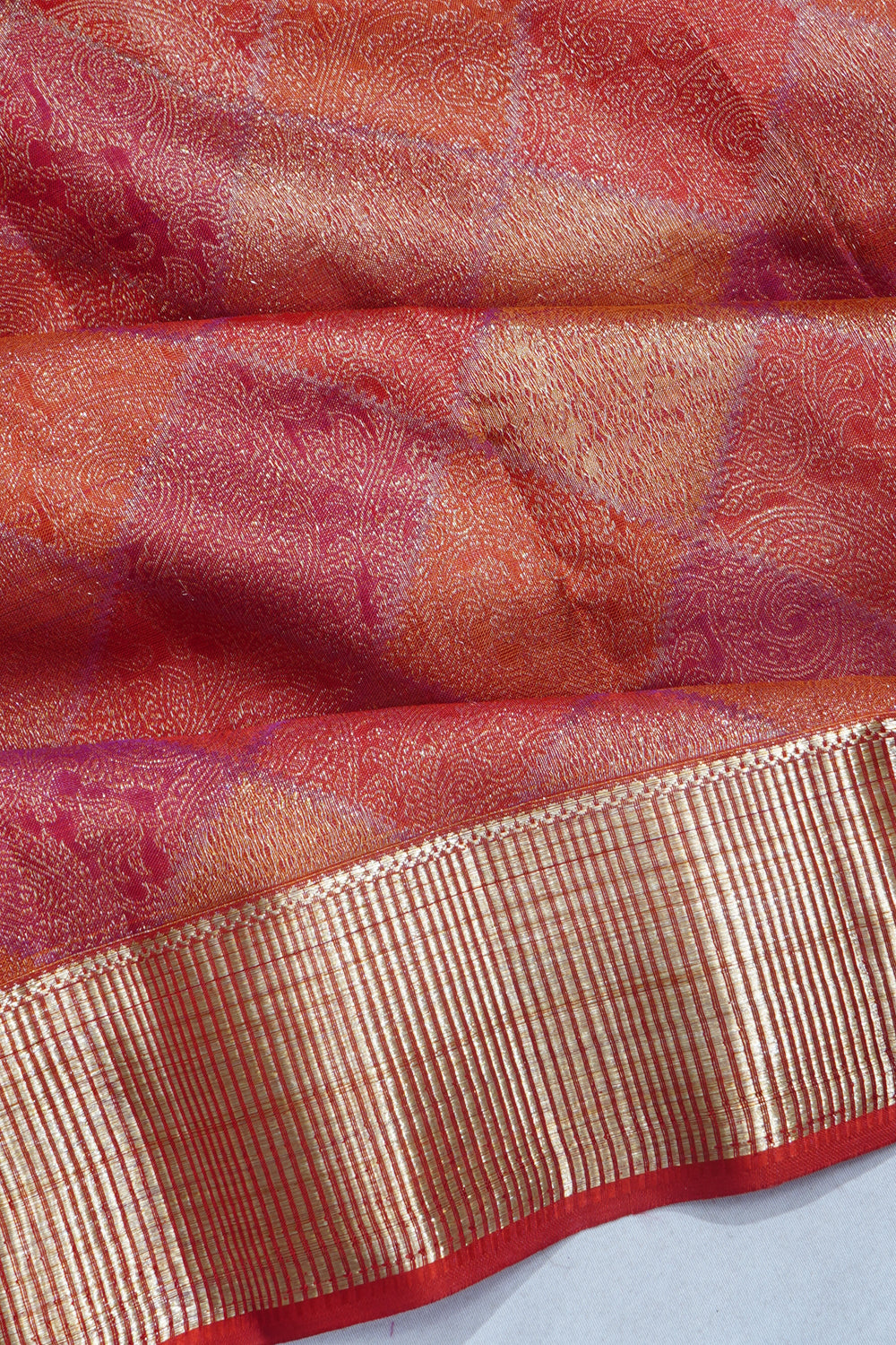 Kanchipuram Silk Geometrical Brocade Pink Saree