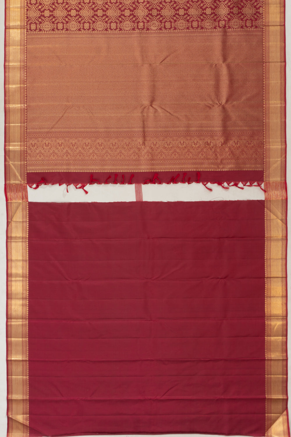 Kanchipuram Silk Brocade Maroon Saree