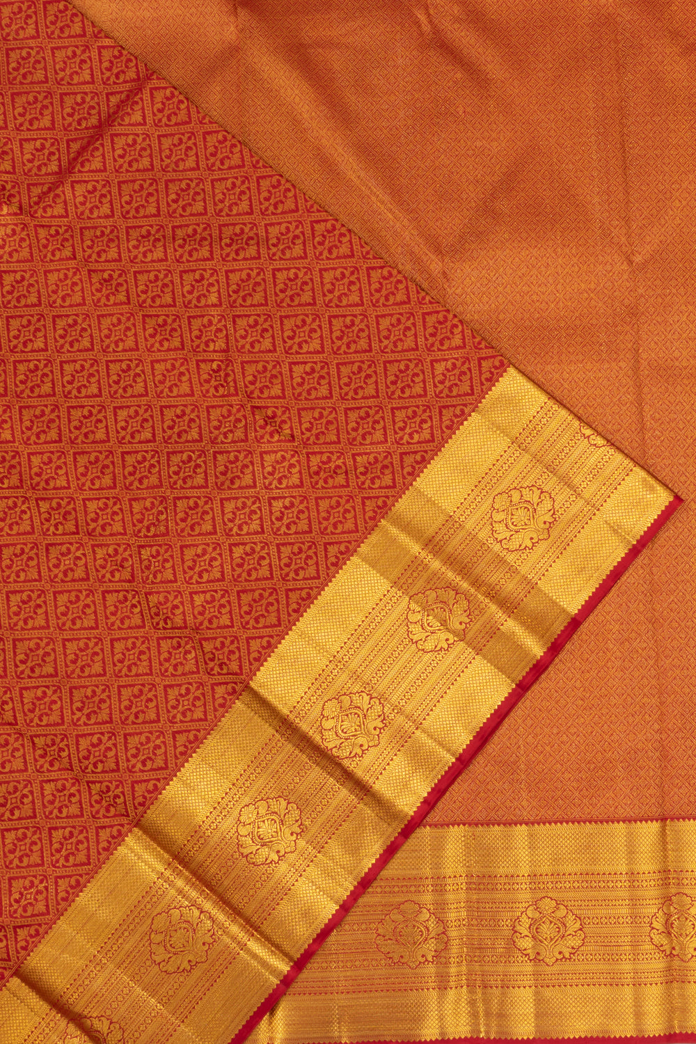 Kanchipuram Silk Brocade Red Saree