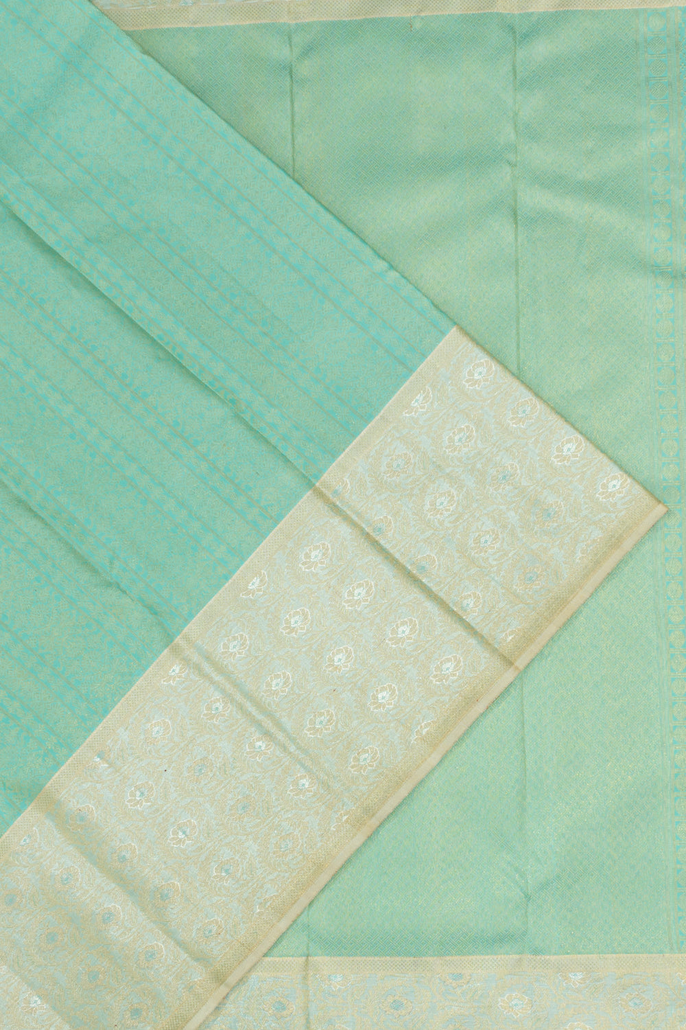 Kanchipuram Silk Brocade Sea Green Saree