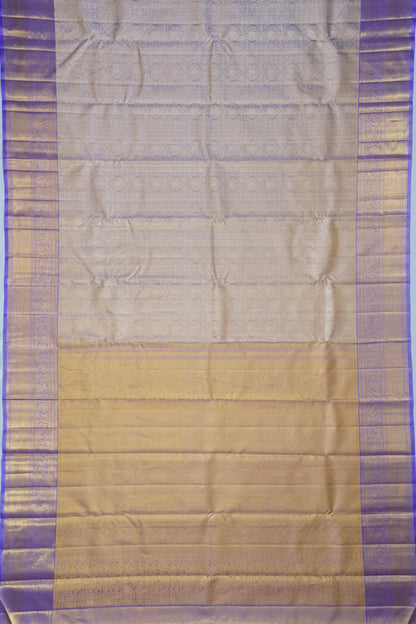 Kanchipuram Silk Tissue Brocade Lavender Saree