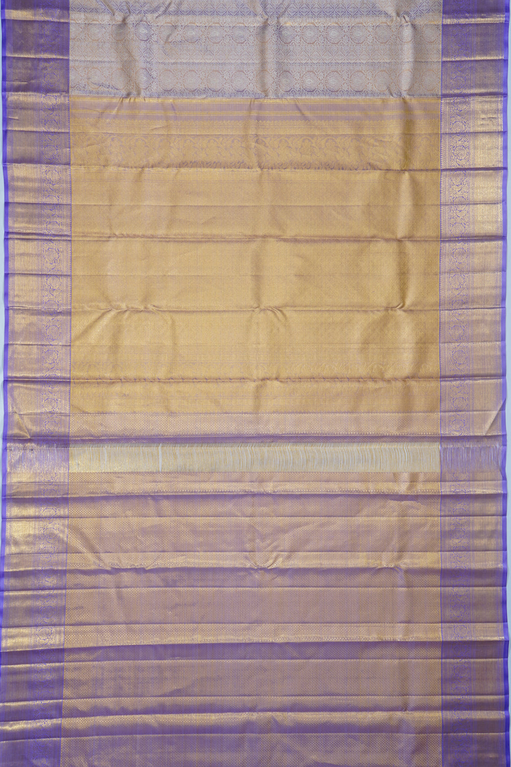 Kanchipuram Silk Tissue Brocade Lavender Saree