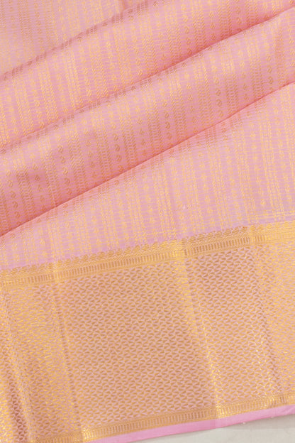 Kanchipuram Silk Small Checks Baby Pink Saree