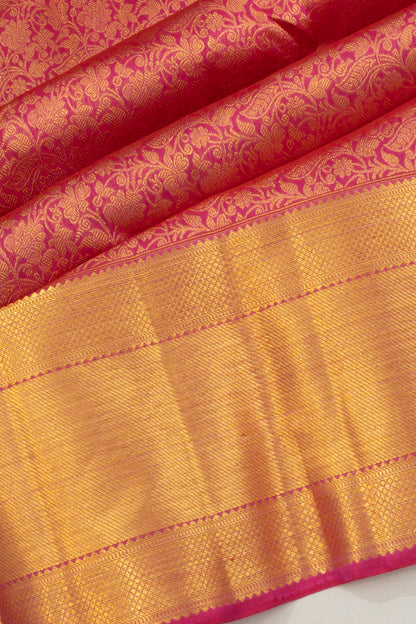 Kanchipuram Silk Brocade Pink Saree