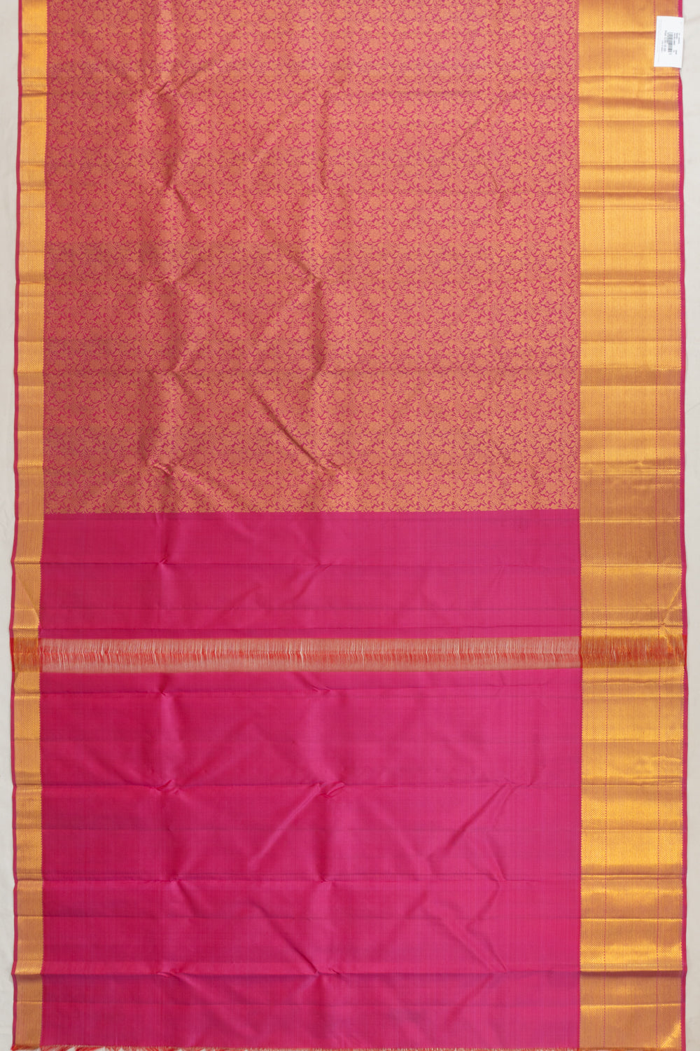 Kanchipuram Silk Brocade Pink Saree