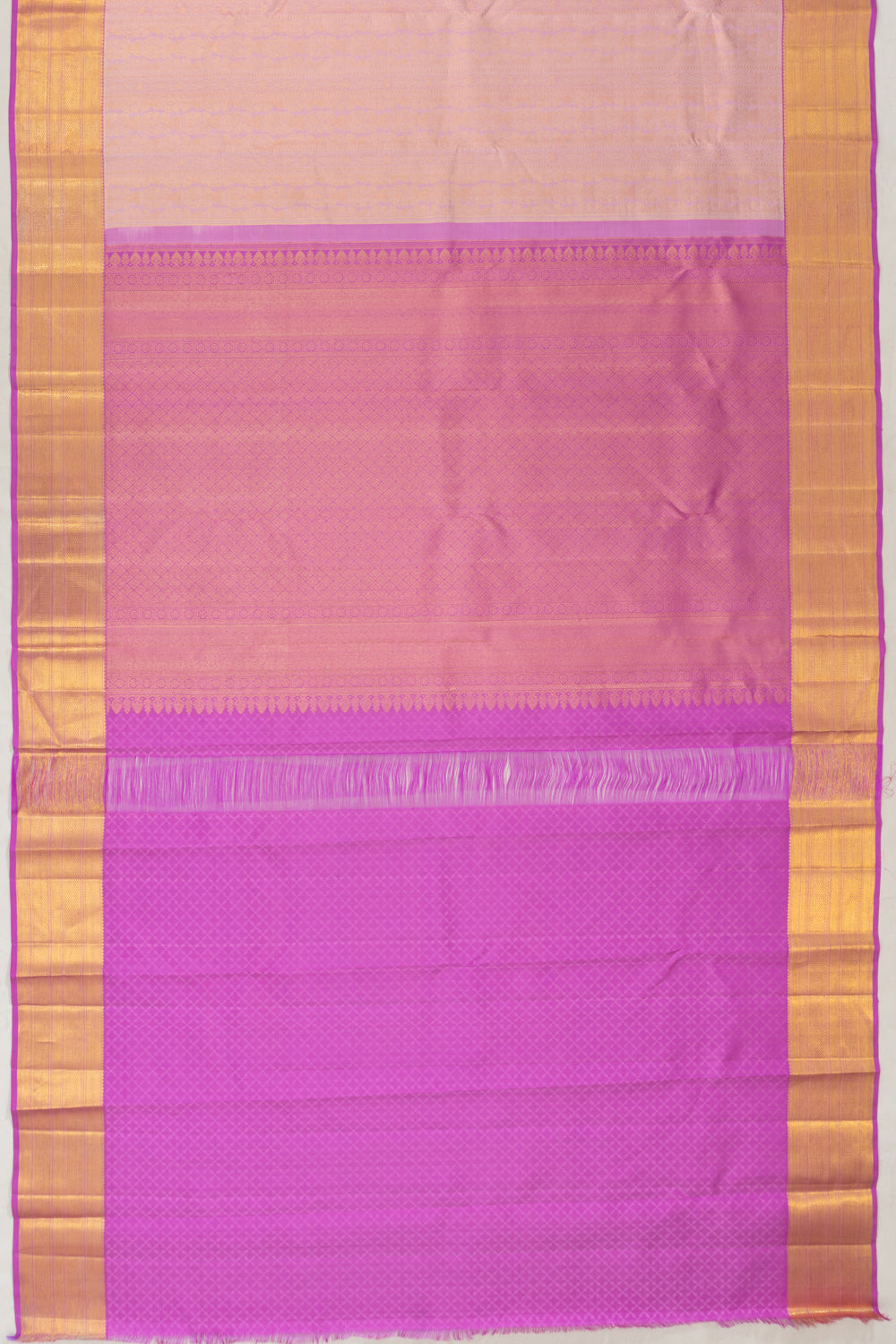 Kanchipuram Silk Brocade Baby Pink Saree