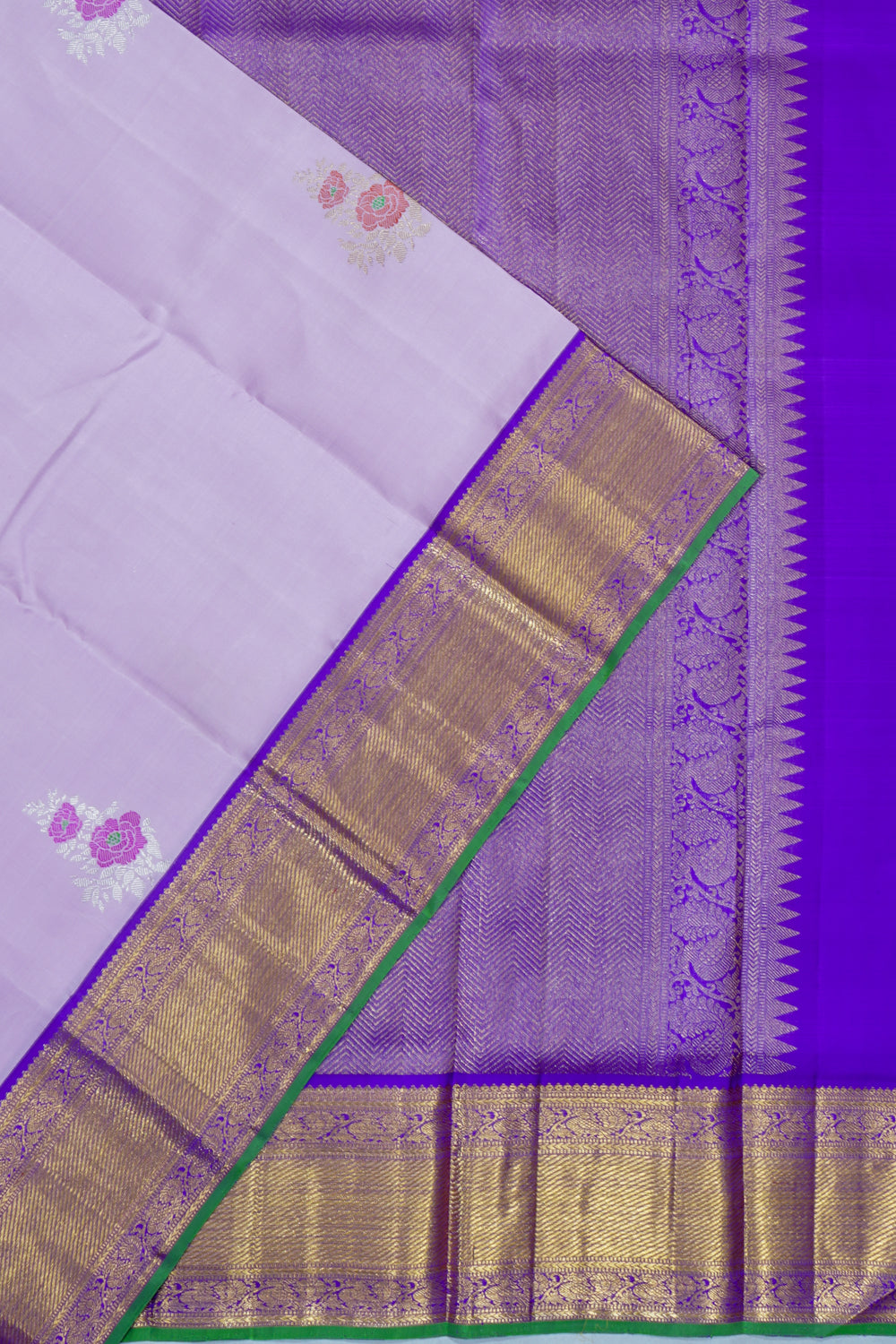 Classic Kanchipuram Silk Butta Lavender Saree