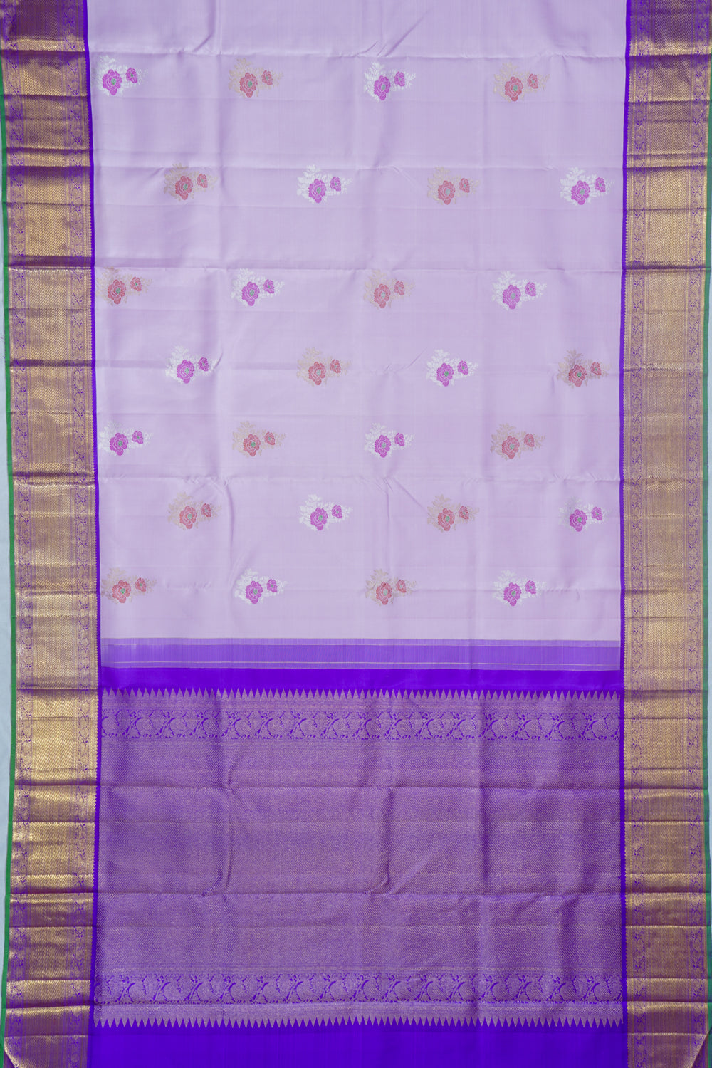 Classic Kanchipuram Silk Butta Lavender Saree