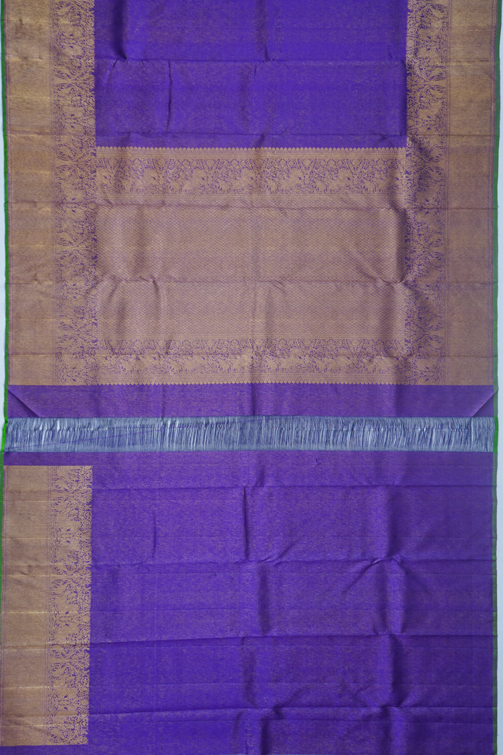 Kanchipuram Silk Tissue Plain Violet Saree