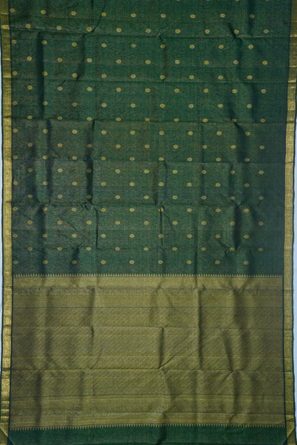 Kanchipuram Silk Tissue Butta Bottle Green Saree