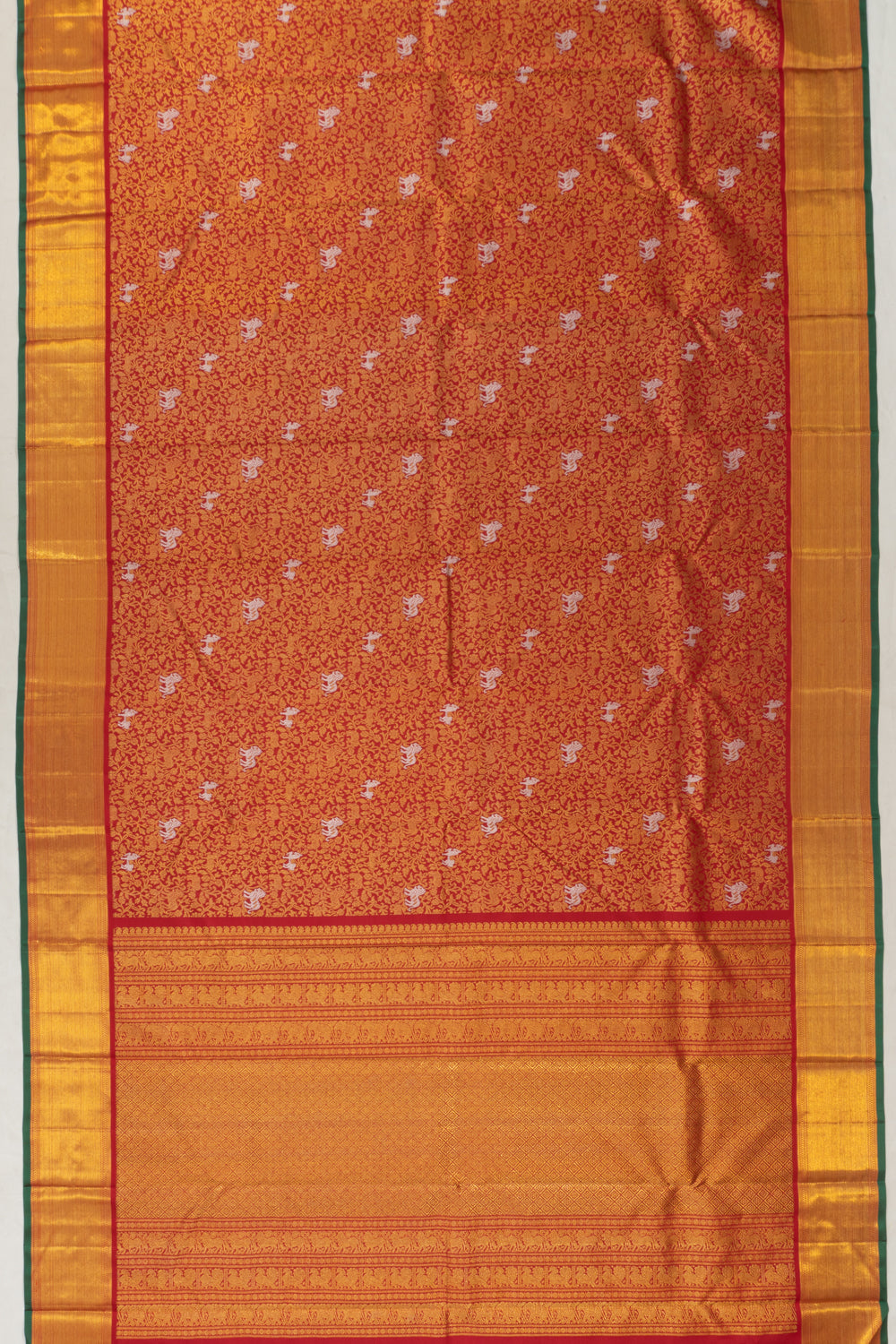 Kanchipuram Silk Vanasingaram Brocade Red Saree