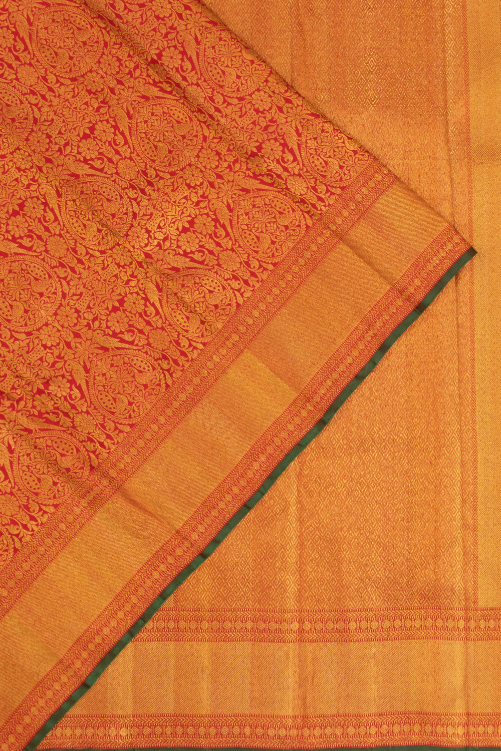 Kanchipuram Silk Brocade Red Saree