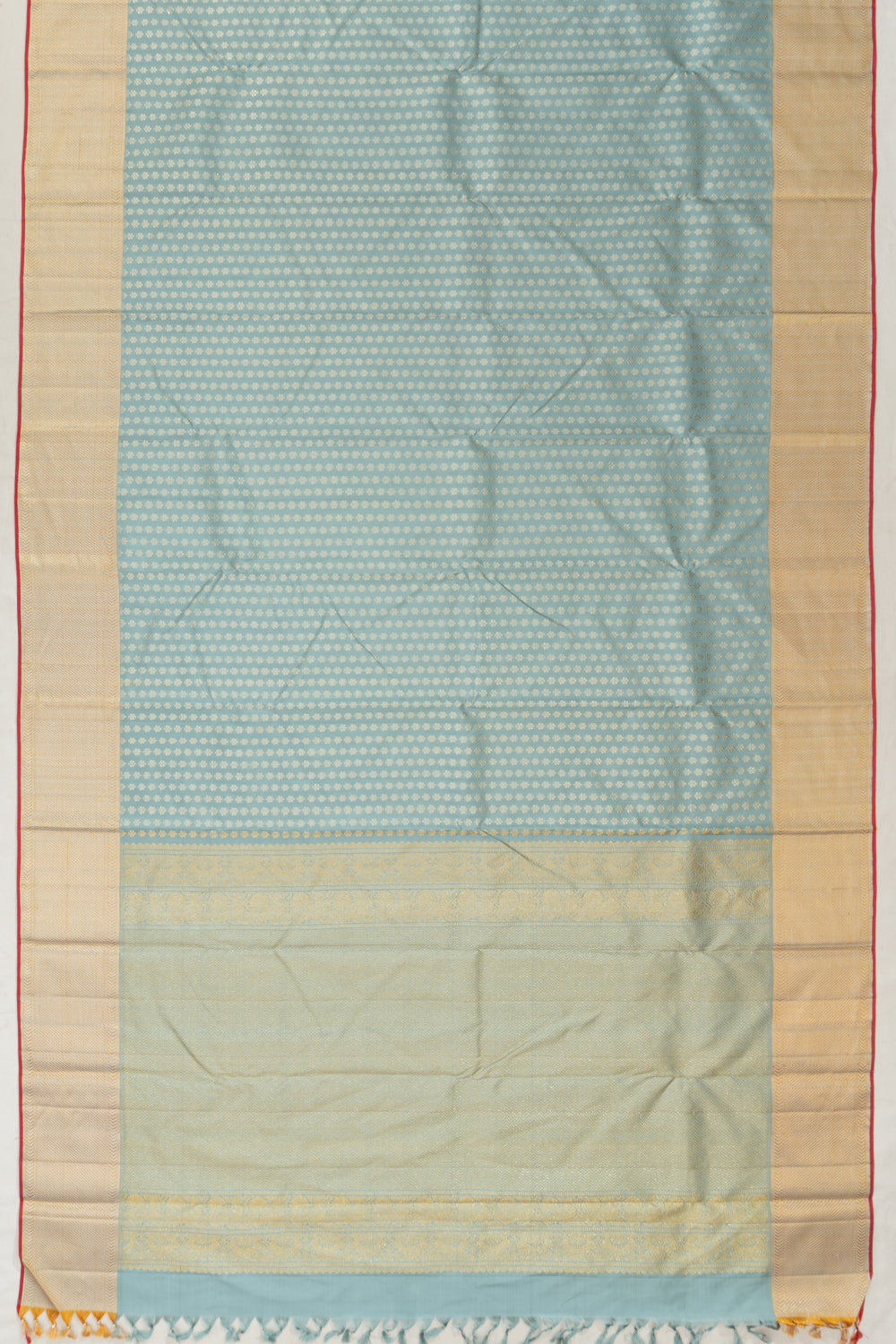 Classic Thread Kanchipuram Silk Brocade Powder Blue Saree