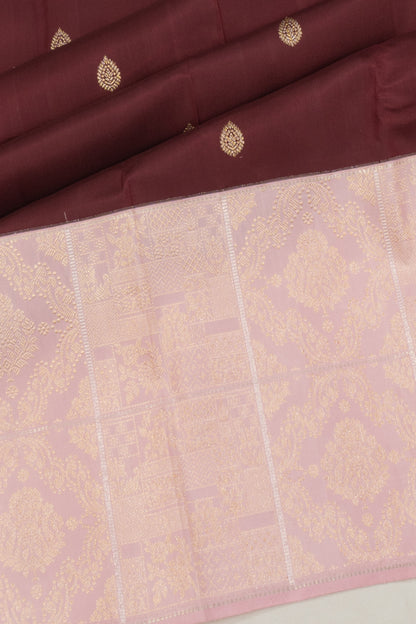 Kanchipuram Silk Butta Burgandy Saree