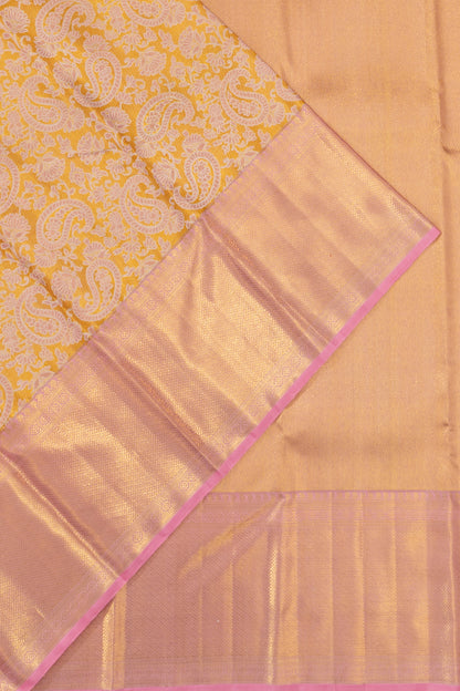 Kanchipuram Silk Tissue Brocade Gold Saree