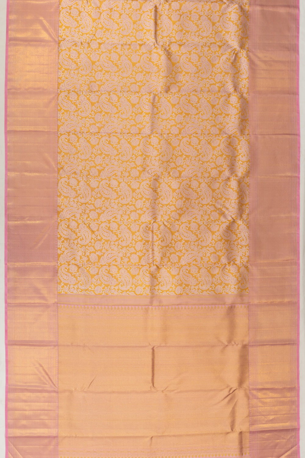 Kanchipuram Silk Tissue Brocade Gold Saree