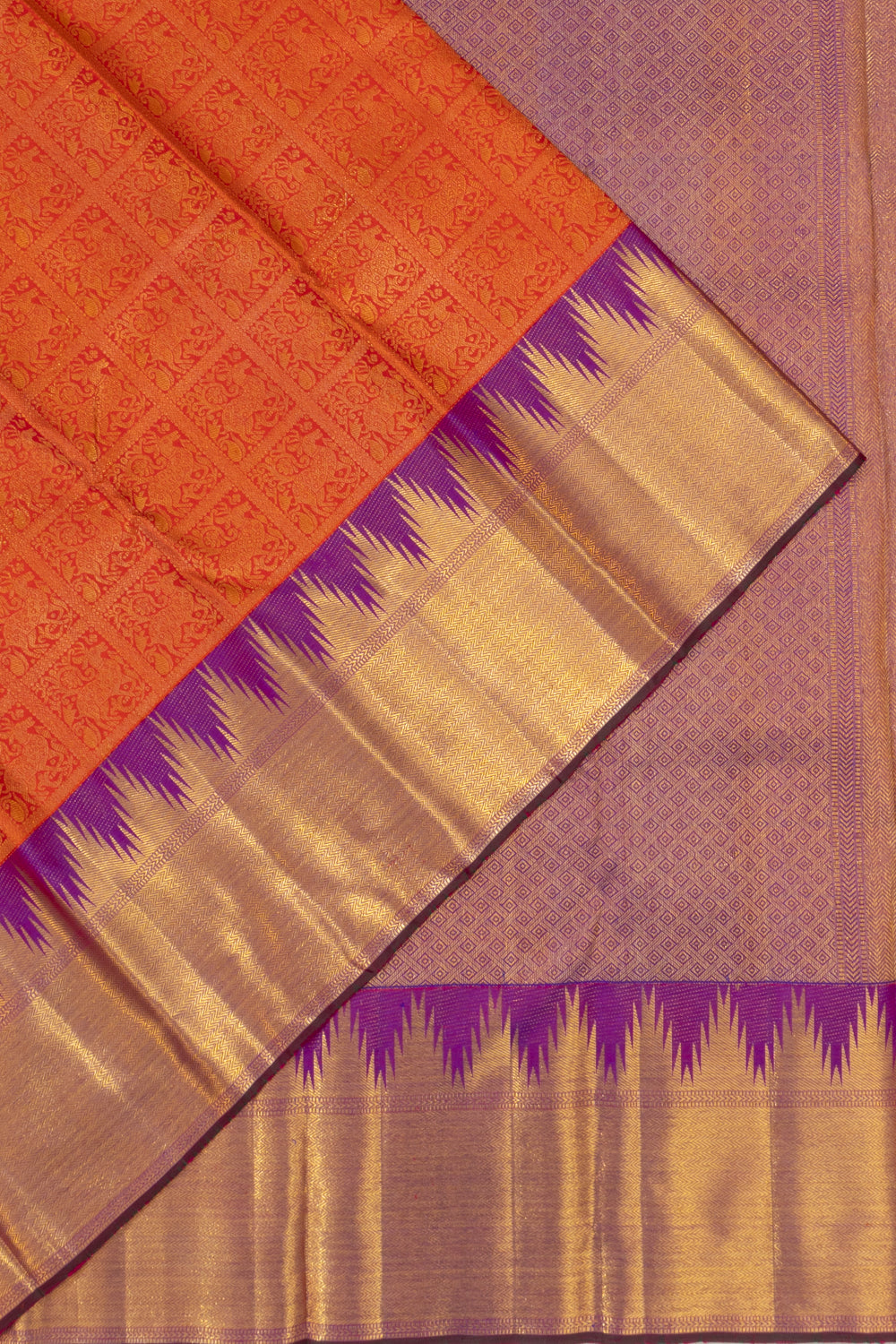 Kanchipuram Silk Brocade Red Saree