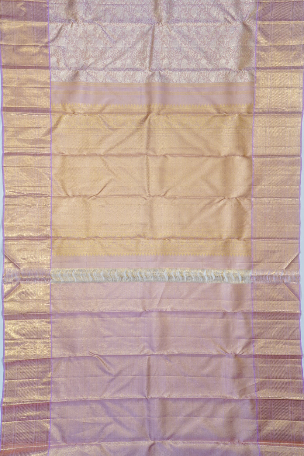 Kanchipuram Silk Tissue Jaal Lavender Saree