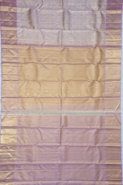 Kanchipuram Silk Tissue Brocade Lavender Saree