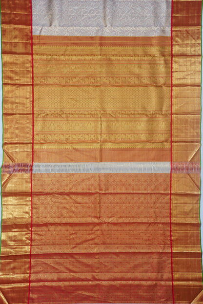 Kanchipuram Silk Tissue Brocade Lavender Saree